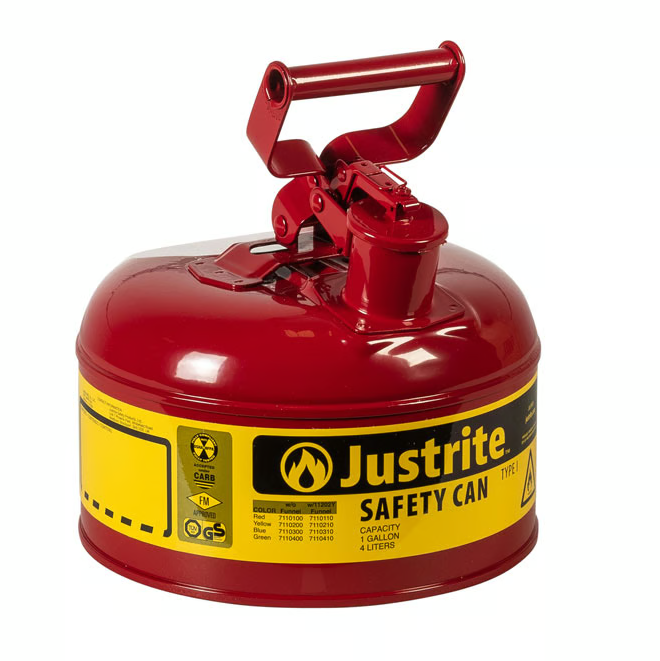 Justrite 7110100Z 4 Litre Kırmızı Çelik Emniyetli Kap