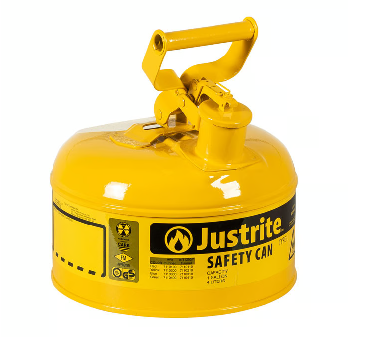 Justrite 7110200Z 4 Litre Sarı Çelik  Emniyetli Kap