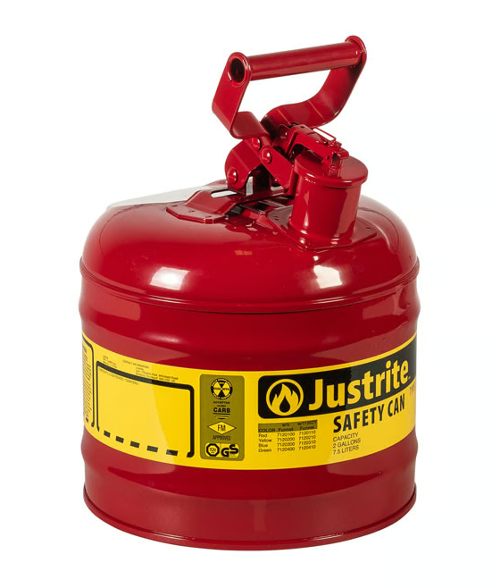 Justrite 7120100Z 7,5 Litre Kırmızı Çelik Emniyetli Kap