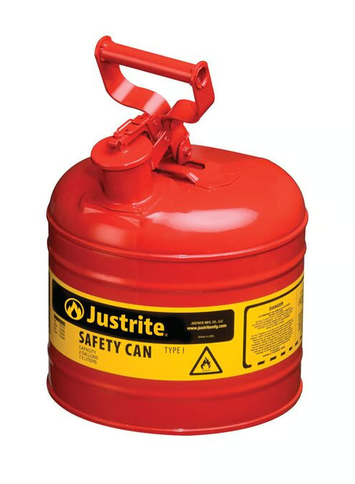 Justrite 7120100Z 7,5 Litre Kırmızı Çelik Emniyetli Kap