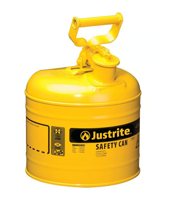 Justrite 7120200Z 7,5 Litre Sarı Çelik Emniyetli Kap