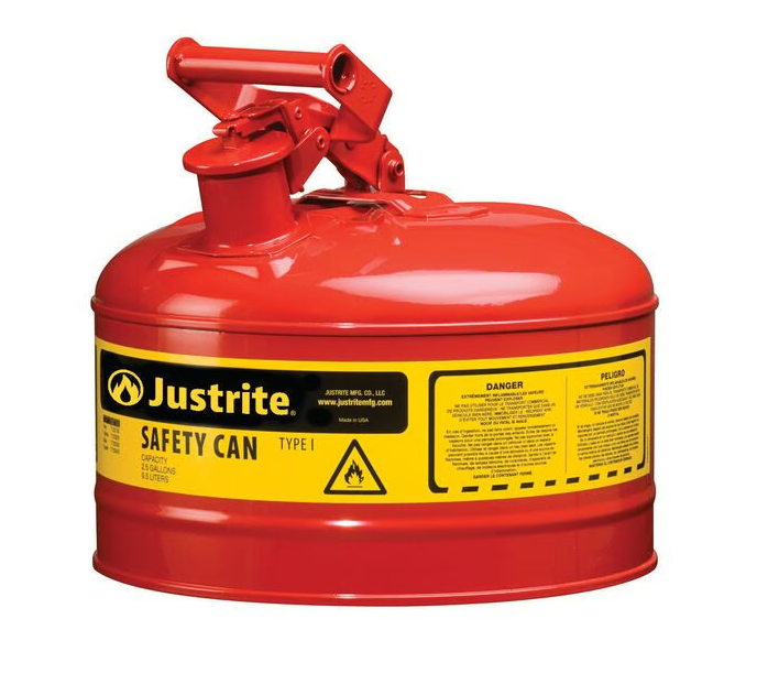 Justrite 7125100Z 9,5 Litre Kırmızı Çelik Emniyetli Kap