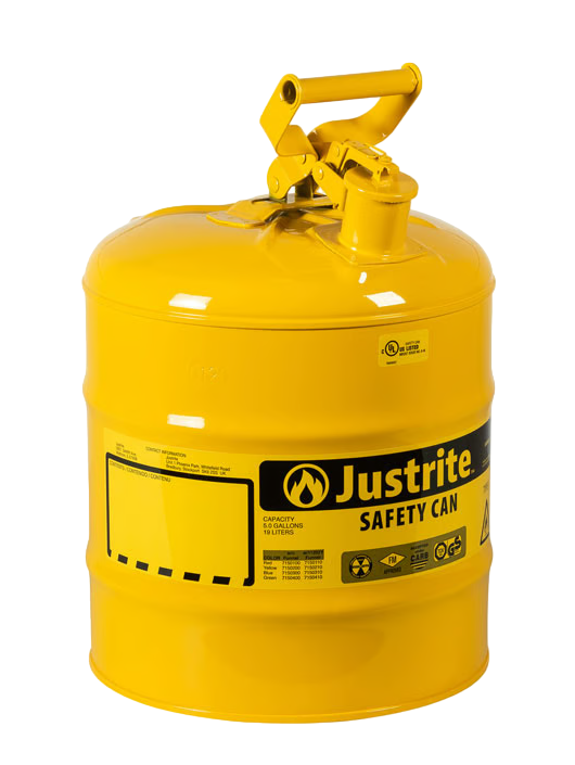 Justrite 7150200Z 19 Litre Sarı Çelik Emniyetli Kap