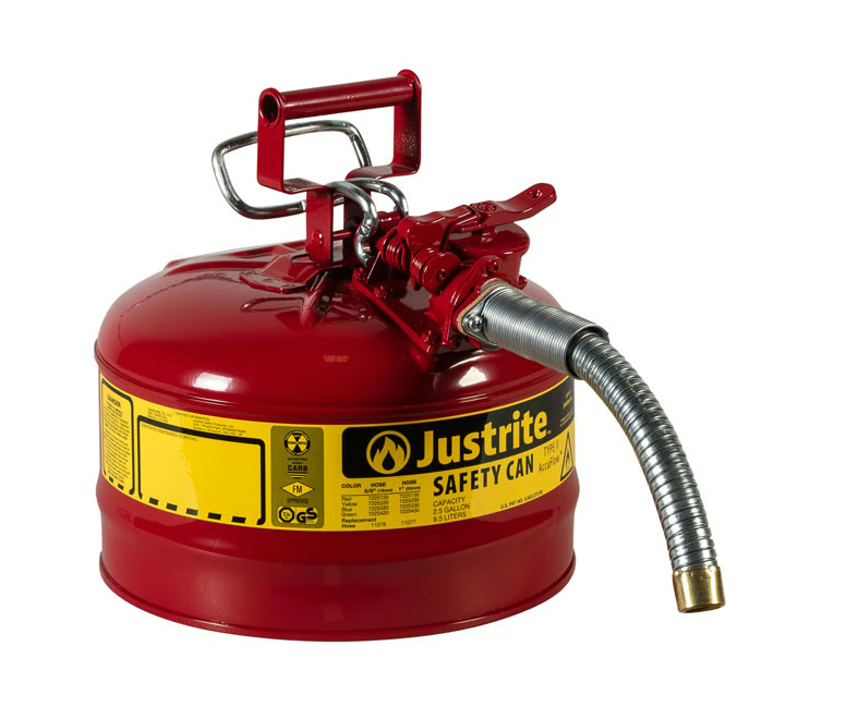 Justrite 7225130Z 9,5 Litre Çelik Emniyetli Kap