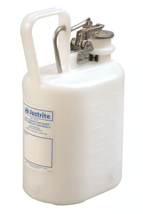 Justrite 12161 Aşındırıcılar/Asitler için 4 Litre  Polietilen Güvenlik Kabı, Paslanmaz Çelik Donanım,