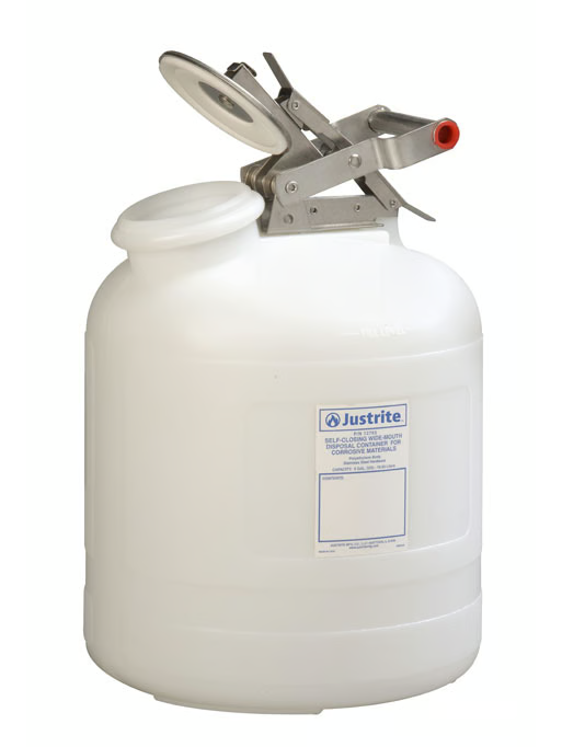 Justrite 12765 Aşındırıcılar/Asitler için 19 Litre Polietilen Güvenlik Kabı, Geniş Ağızlı